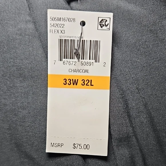 Van Heusen Charcoal Gray Slim Fit Flex 3 Comfort Dress Pants - Picture 11 of 11